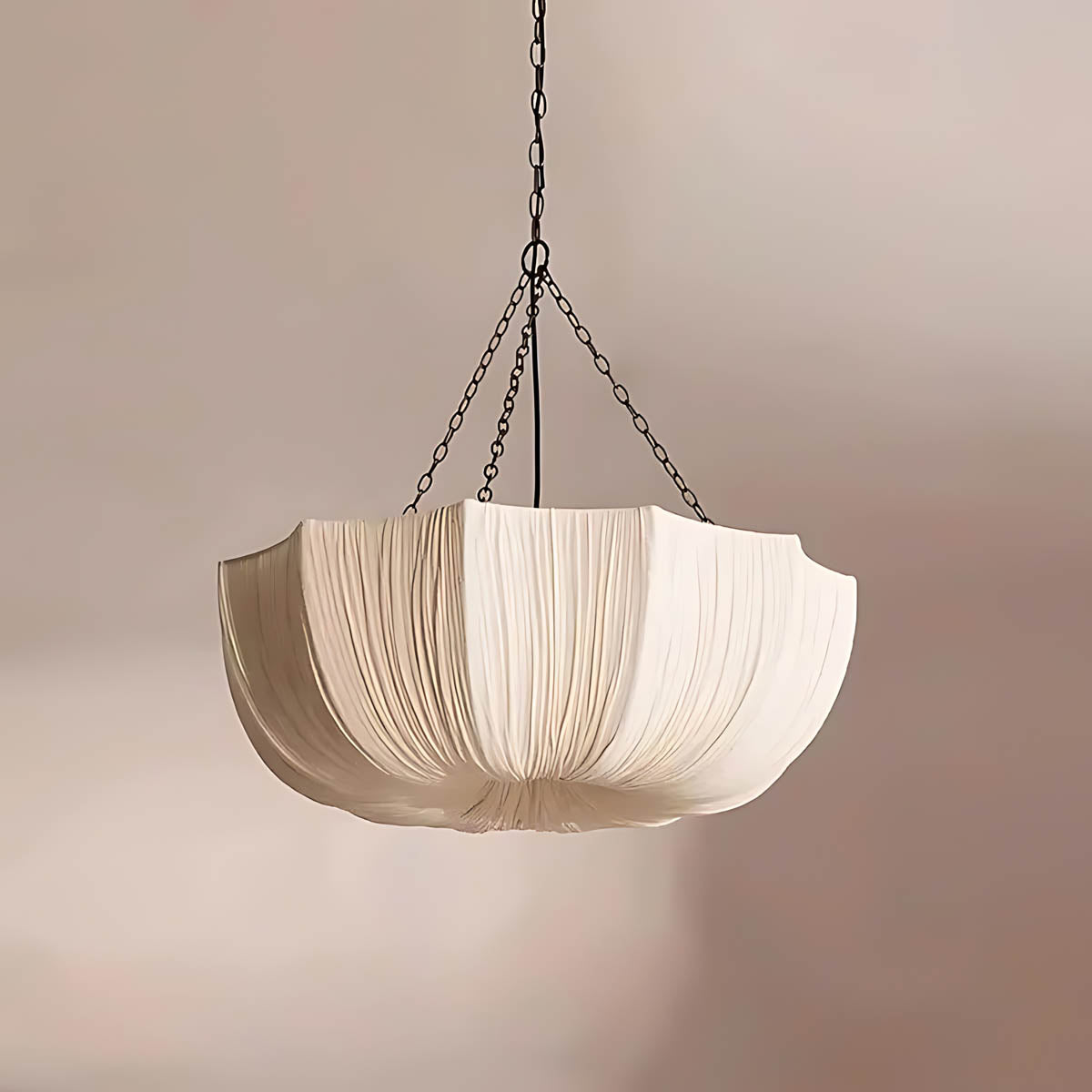 Briarwood Curve Iron Pleated Chandelier — gallery image 5