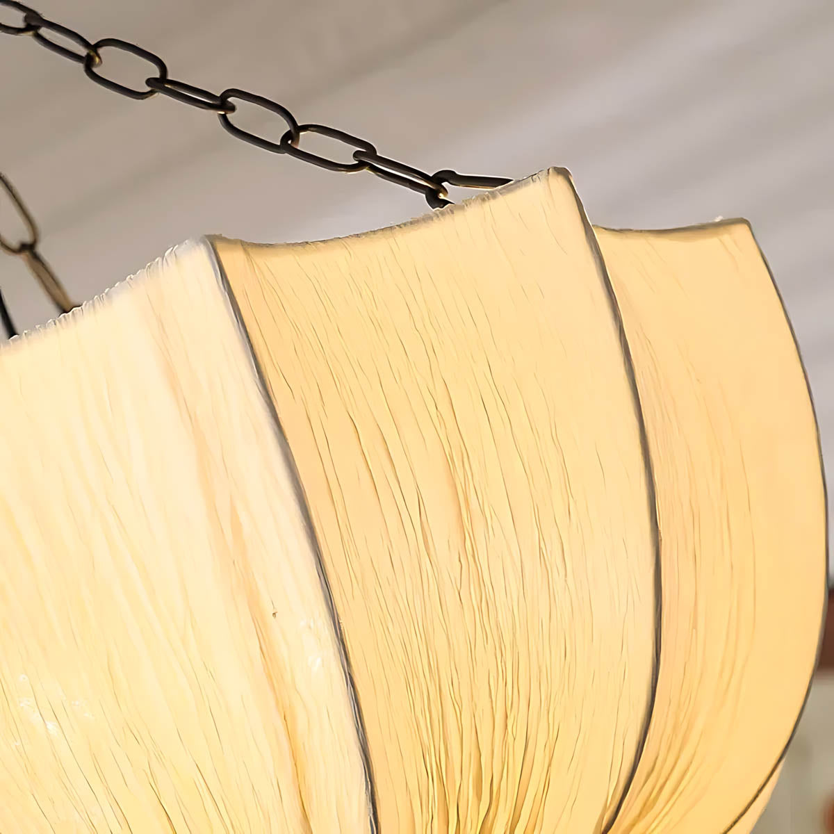 Briarwood Curve Iron Pleated Chandelier — gallery image 9