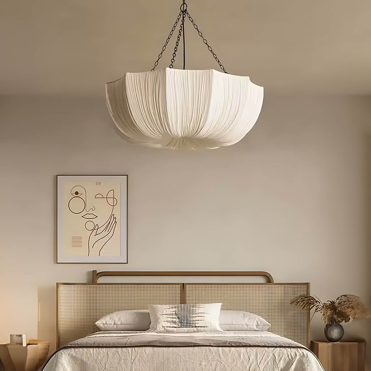 Briarwood Curve Iron Pleated Chandelier — gallery image 8