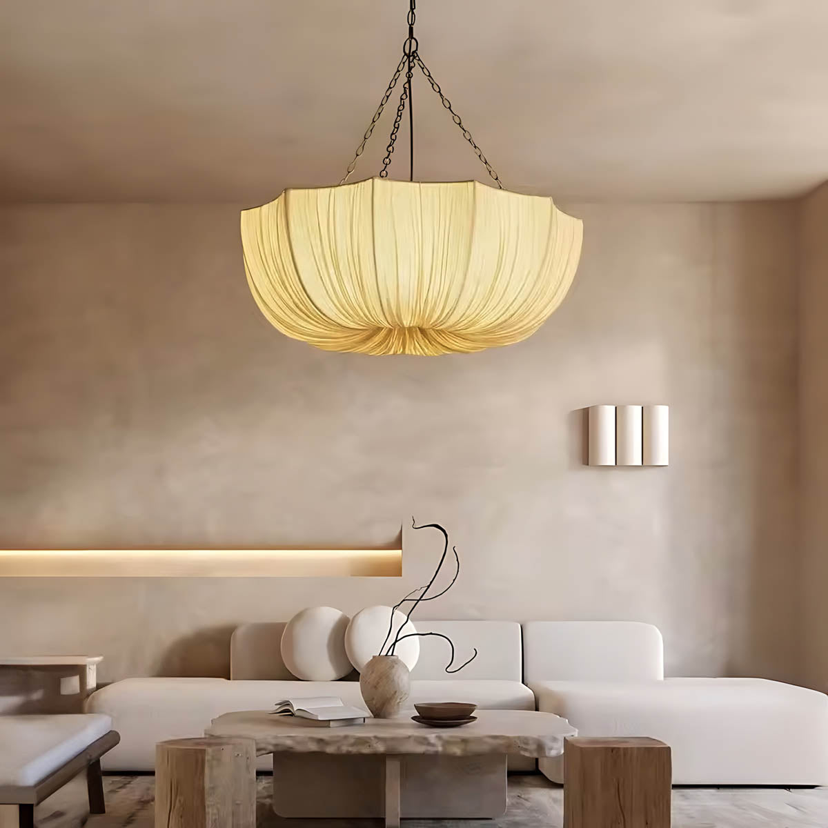 Briarwood Curve Iron Pleated Chandelier — gallery image 2
