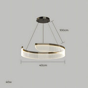 Chestnut Curve Aluminum Spiral Chandelier — gallery image 16
