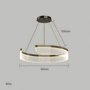 Chestnut Curve Aluminum Spiral Chandelier — gallery image 17
