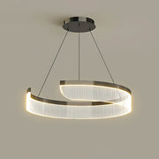 Chestnut Curve Aluminum Spiral Chandelier — gallery image 11