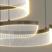 Chestnut Curve Aluminum Spiral Chandelier — gallery image 14