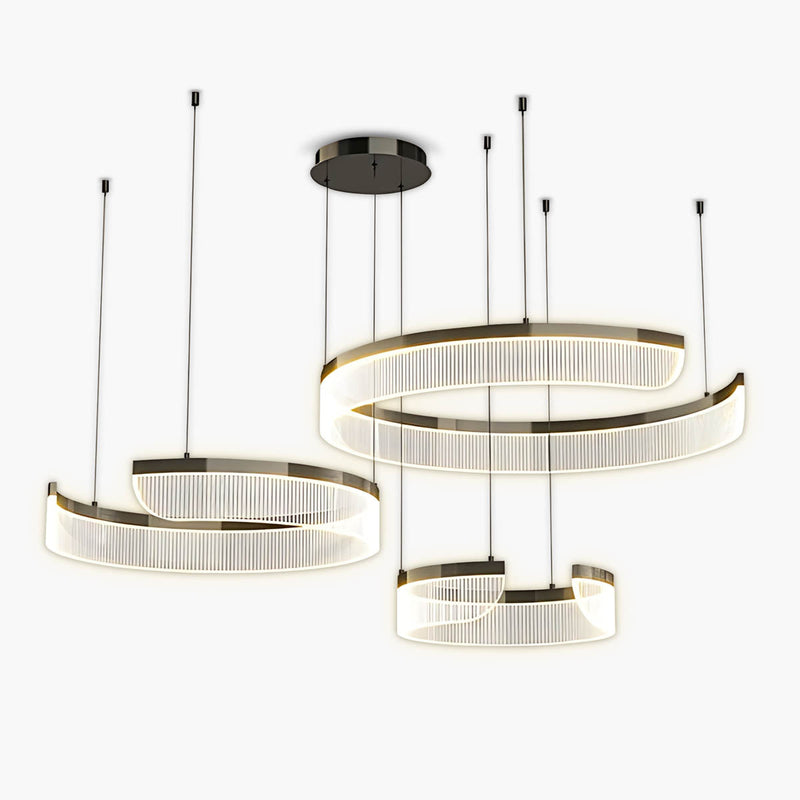 Chestnut Curve Aluminum Spiral Chandelier — gallery image 1