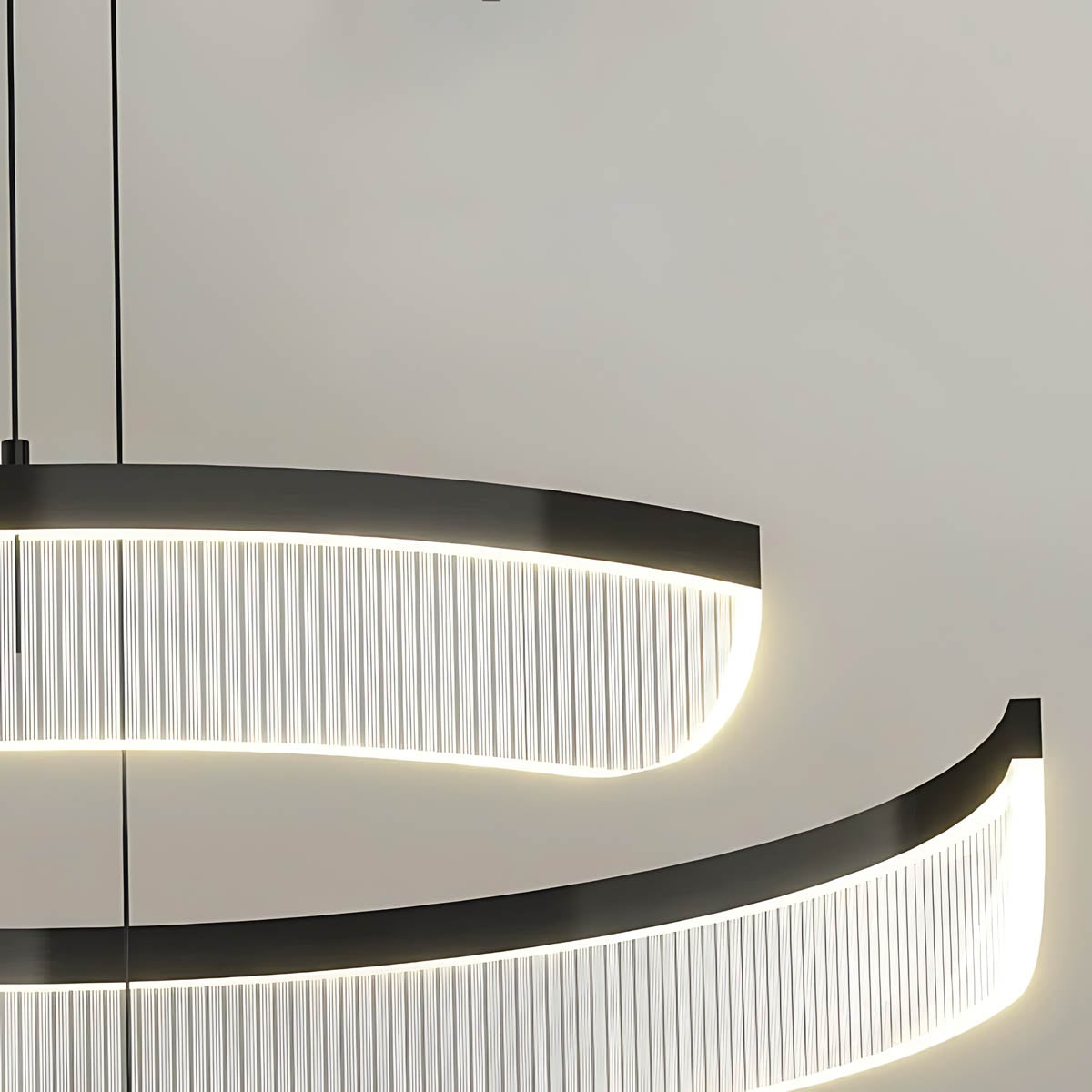 Chestnut Curve Aluminum Spiral Chandelier — gallery image 15