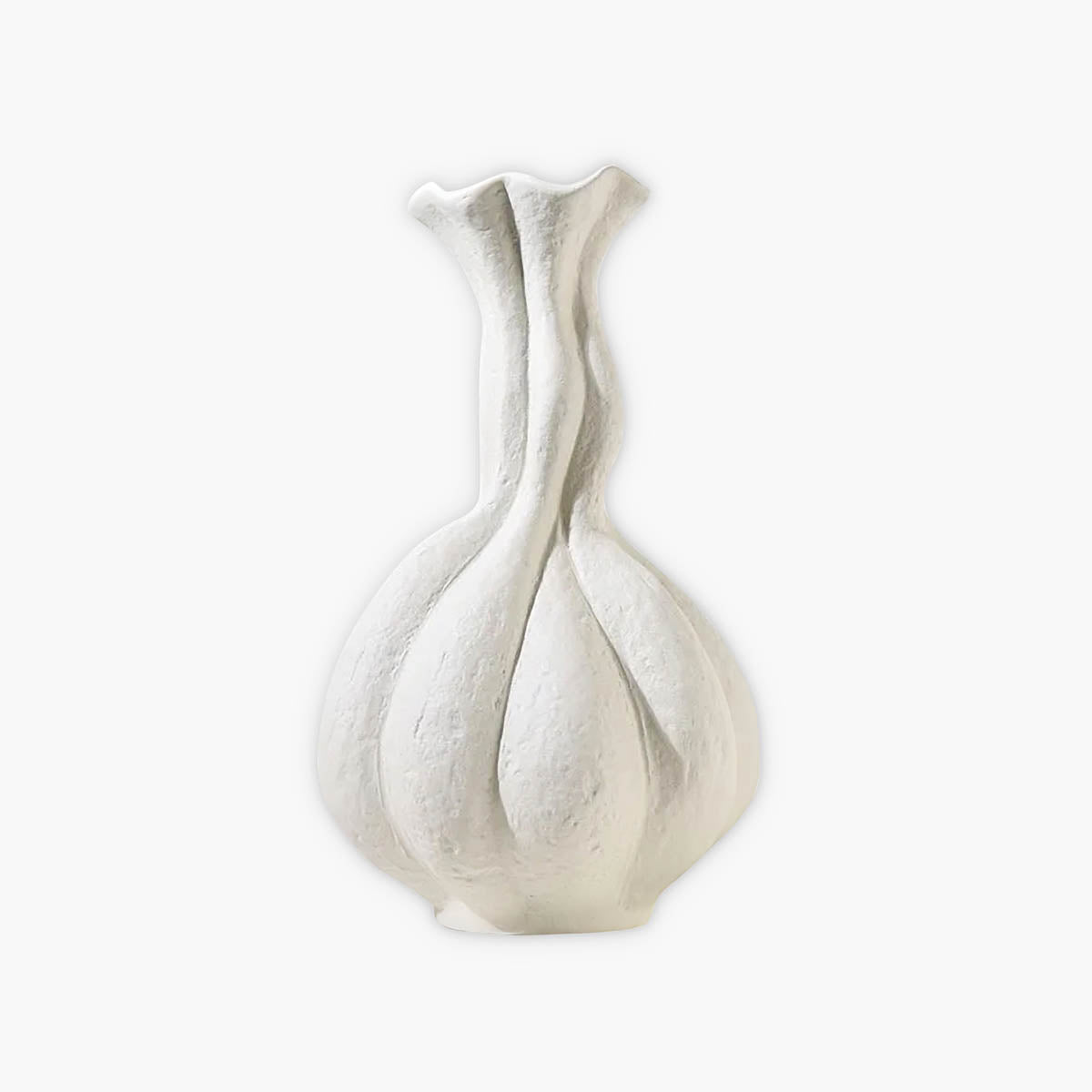 Oakley Curve Ceramic Fluted Vase — gallery image 1