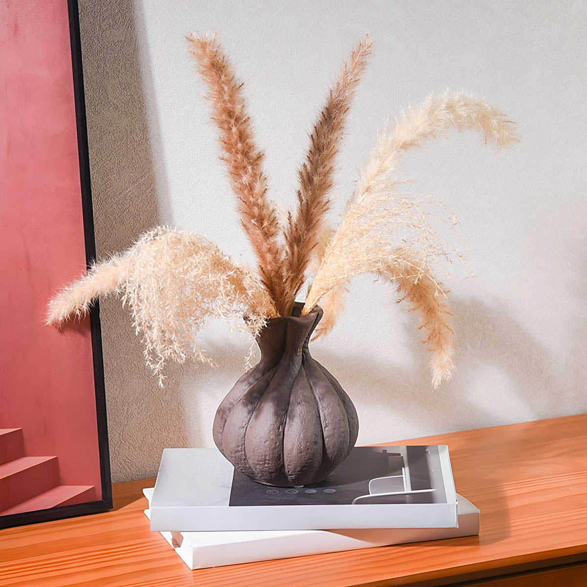 Oakley Curve Ceramic Fluted Vase — gallery image 6