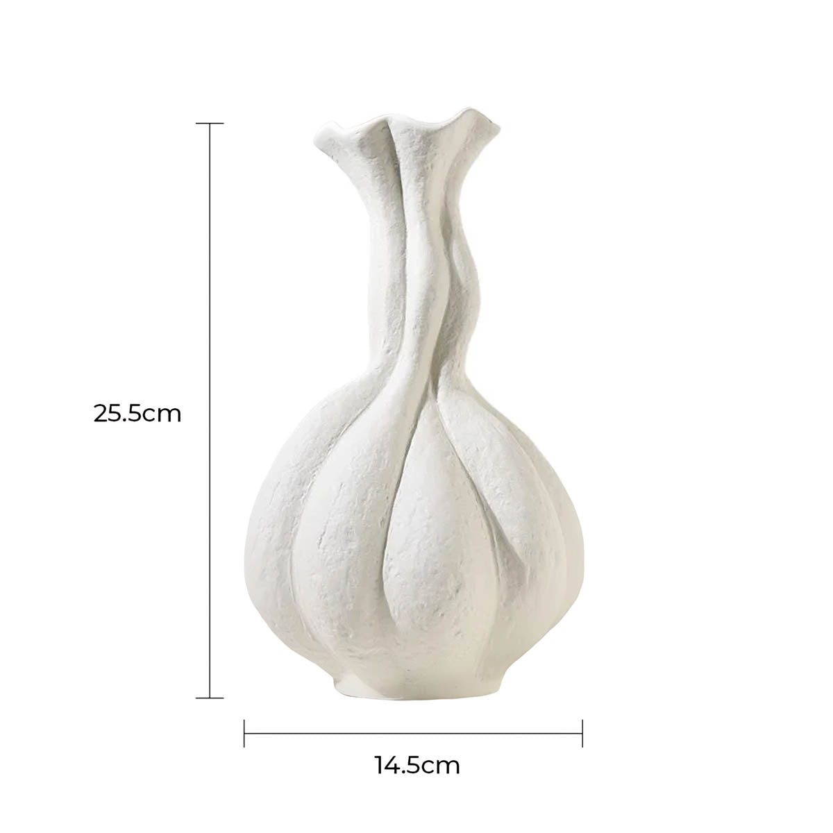 Oakley Curve Ceramic Fluted Vase — gallery image 8