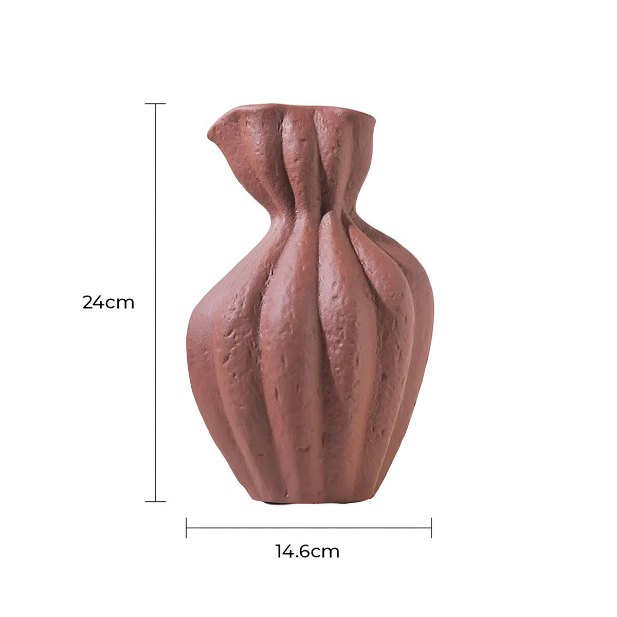 Oakley Curve Ceramic Fluted Vase — gallery image 10