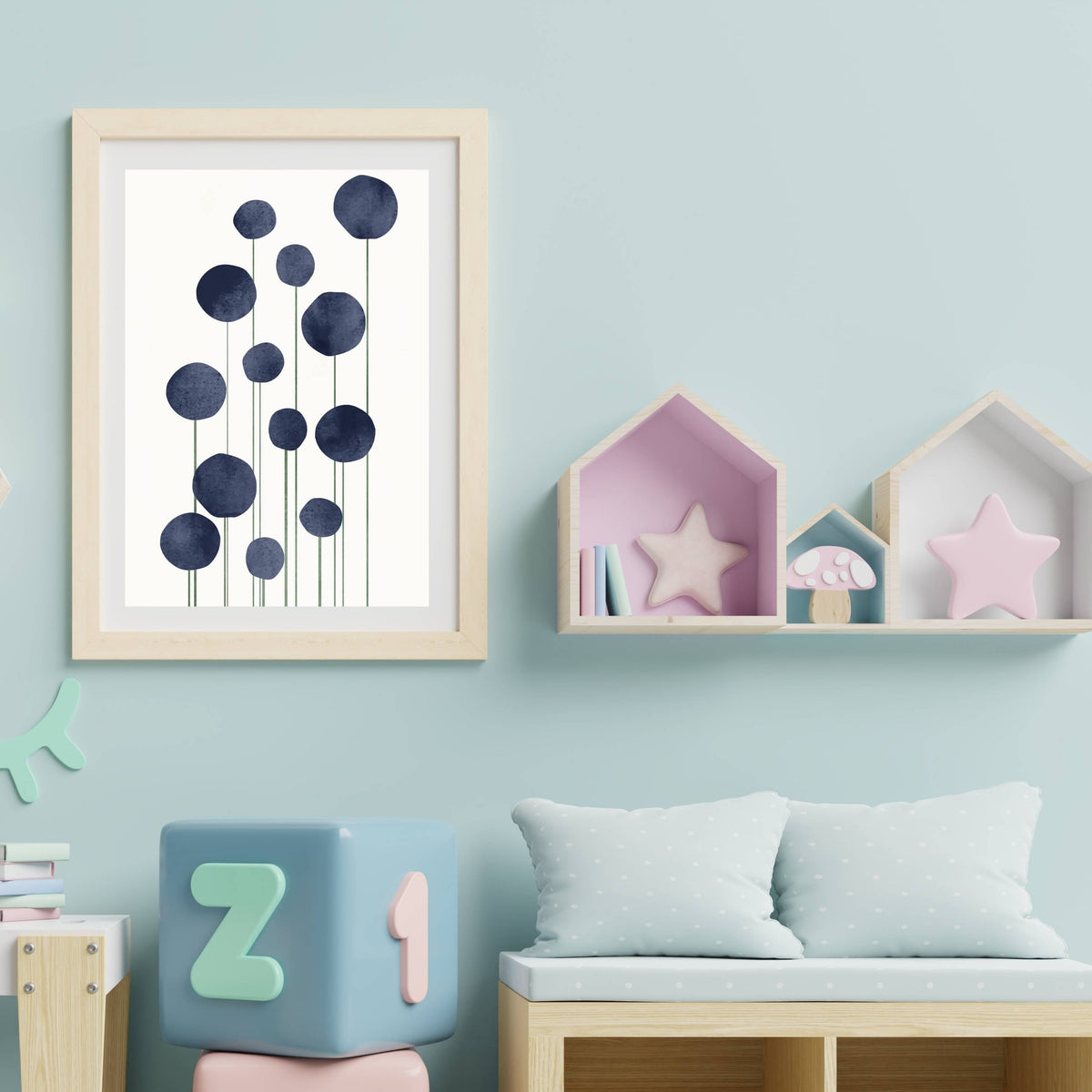 Bayberry Curve Floral Wall Art Print — gallery image 13