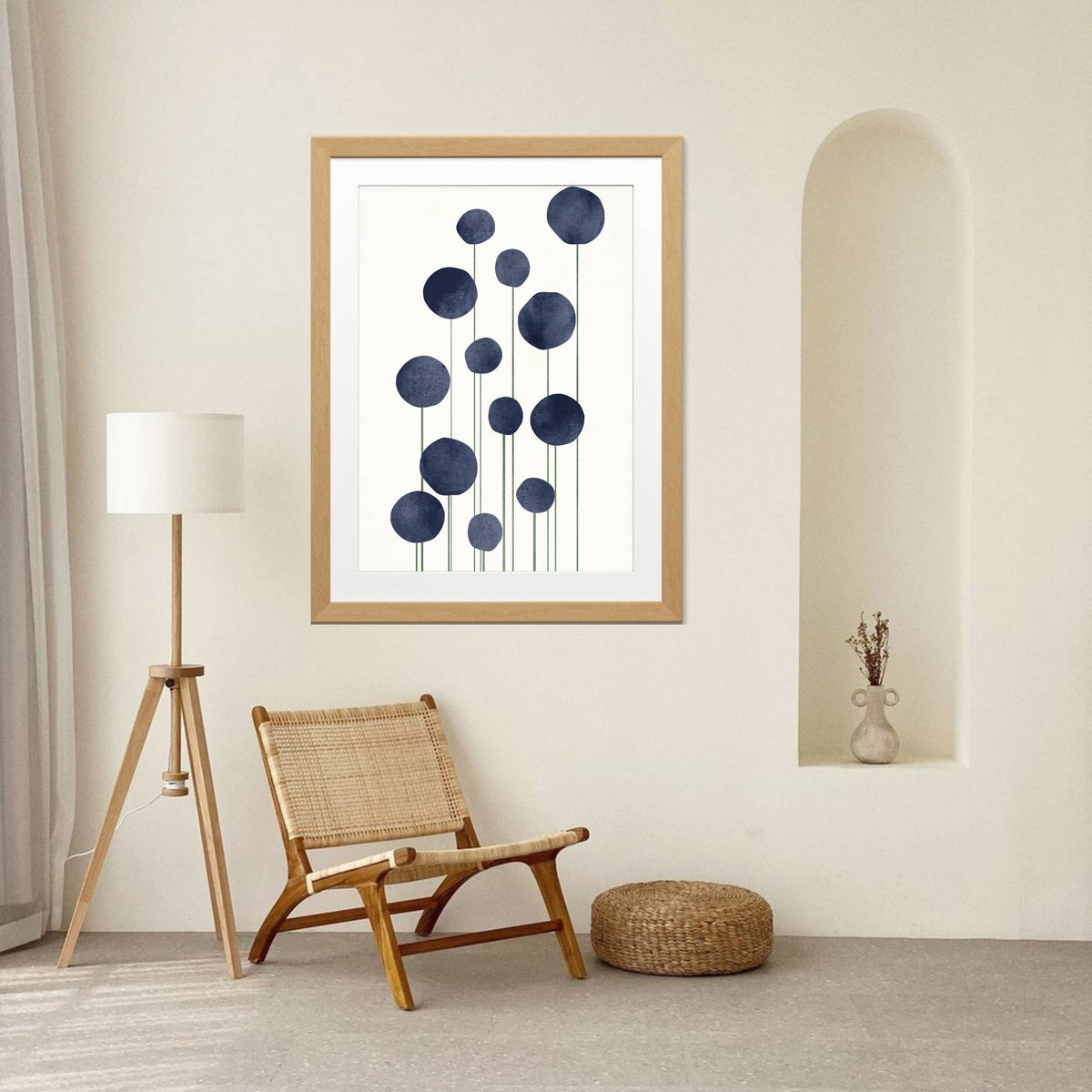 Bayberry Curve Floral Wall Art Print — gallery image 3