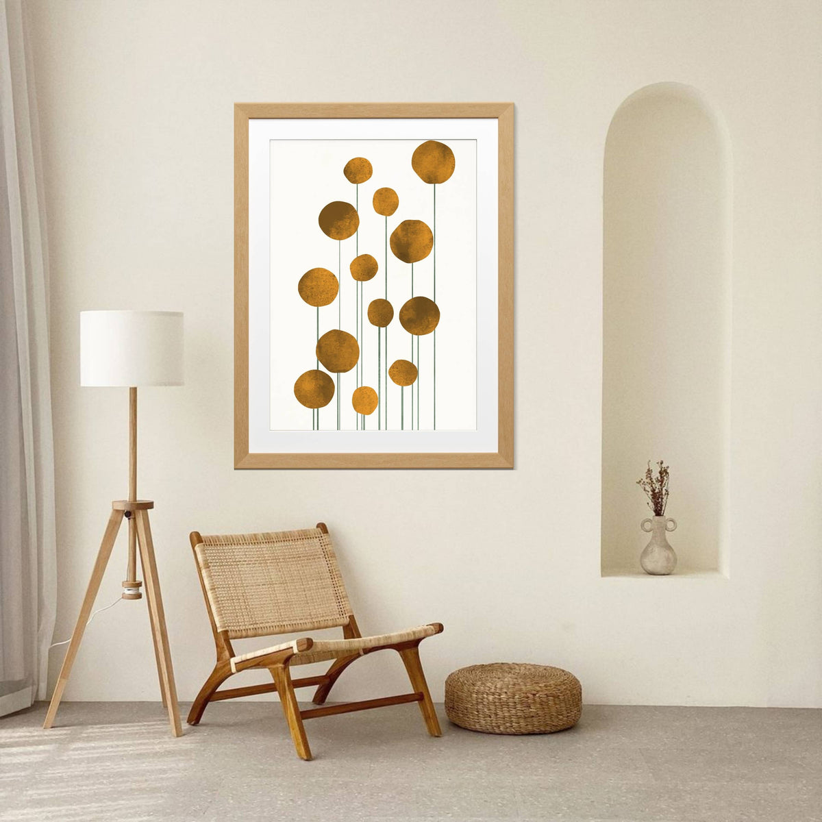 Laurelwood Curve Floral Wall Art Print — gallery image 2