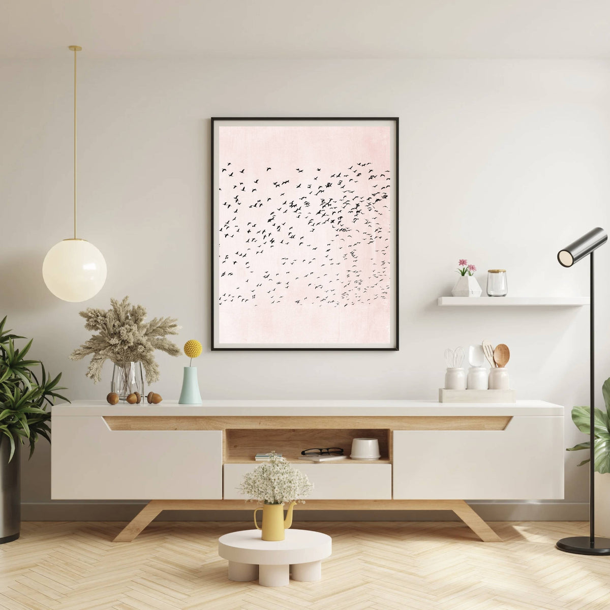 Rosewood Curve Bird Wall Art Print — gallery image 2