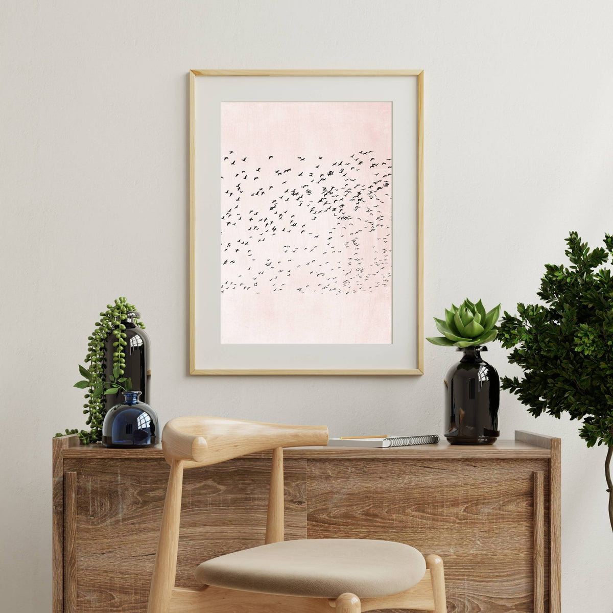 Rosewood Curve Bird Wall Art Print — gallery image 3