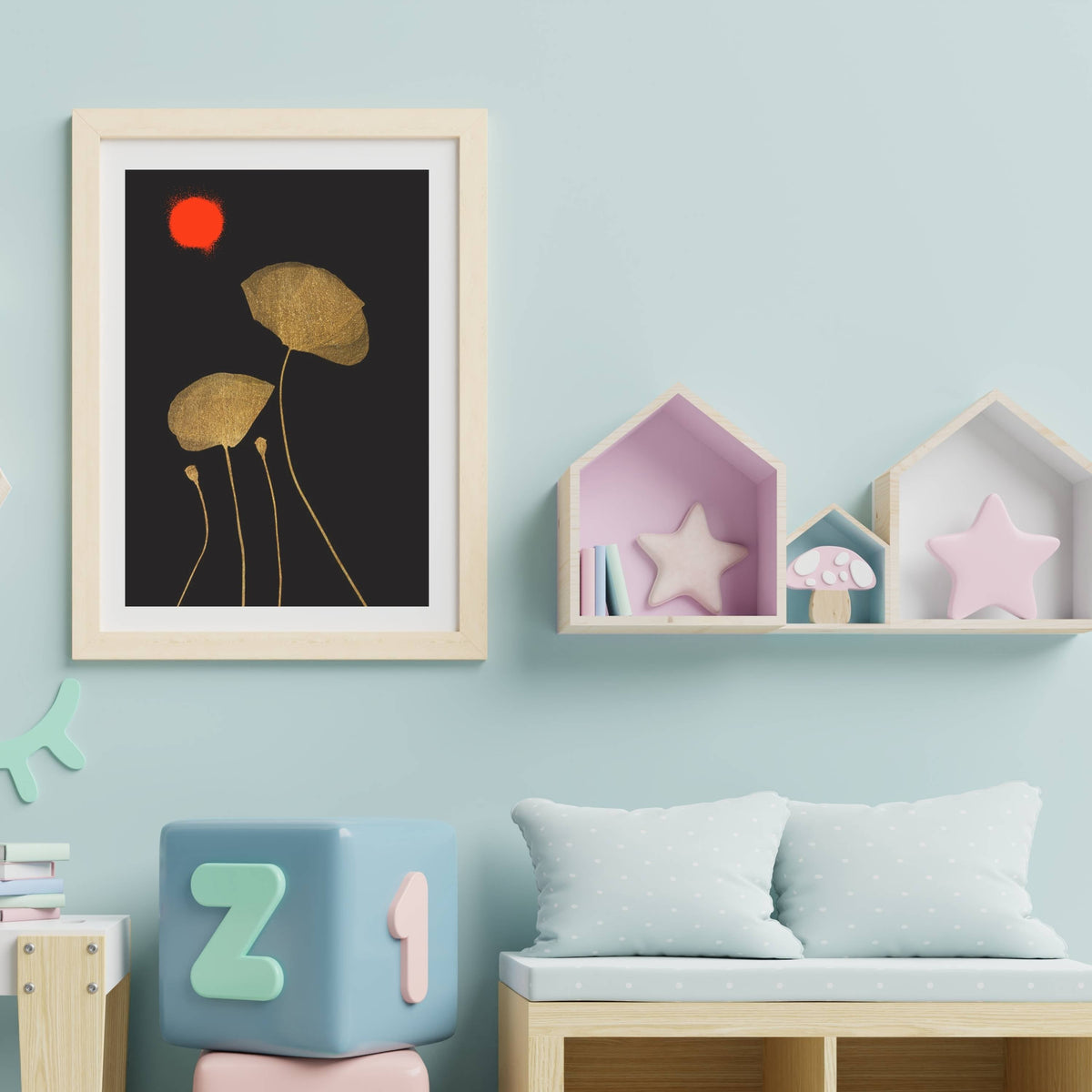 Wickham Curve Poppy Wall Art Print — gallery image 11