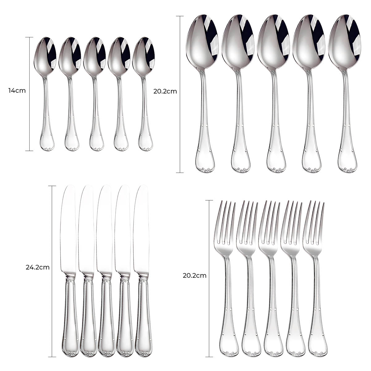 Blackthorn Curve Stainless Steel Flatware Set — gallery image 32