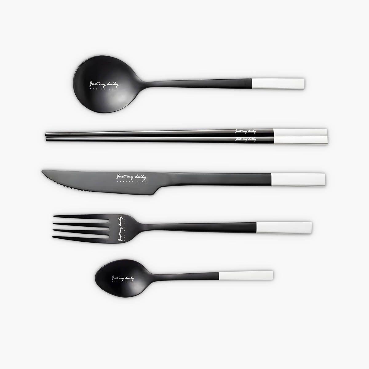 Larchwood Curve Stainless Steel Flatware Set — gallery image 1