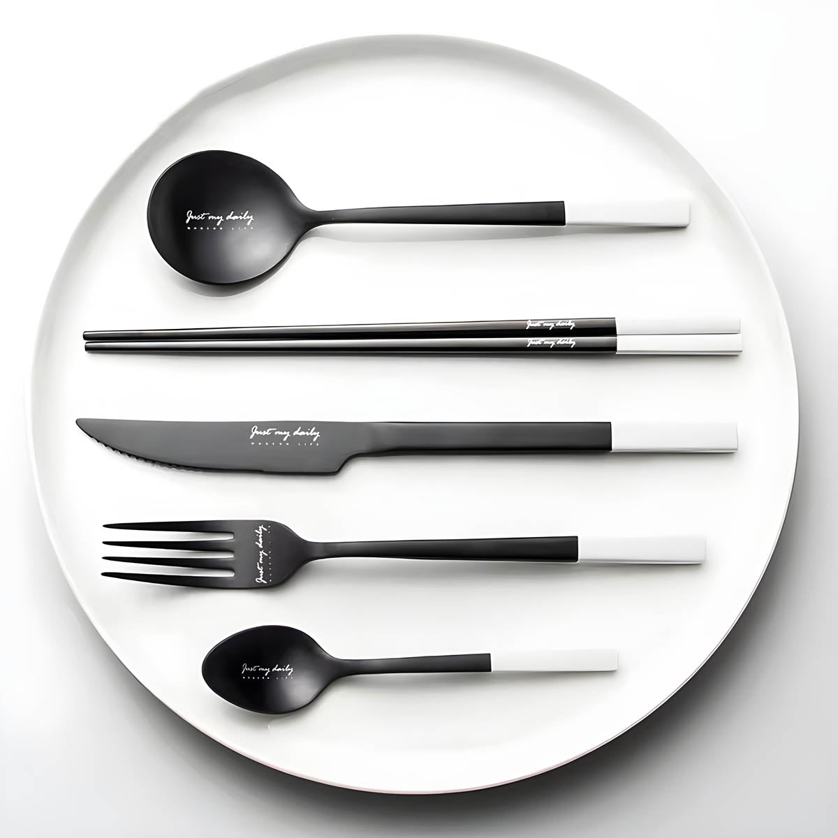 Larchwood Curve Stainless Steel Flatware Set — gallery image 6