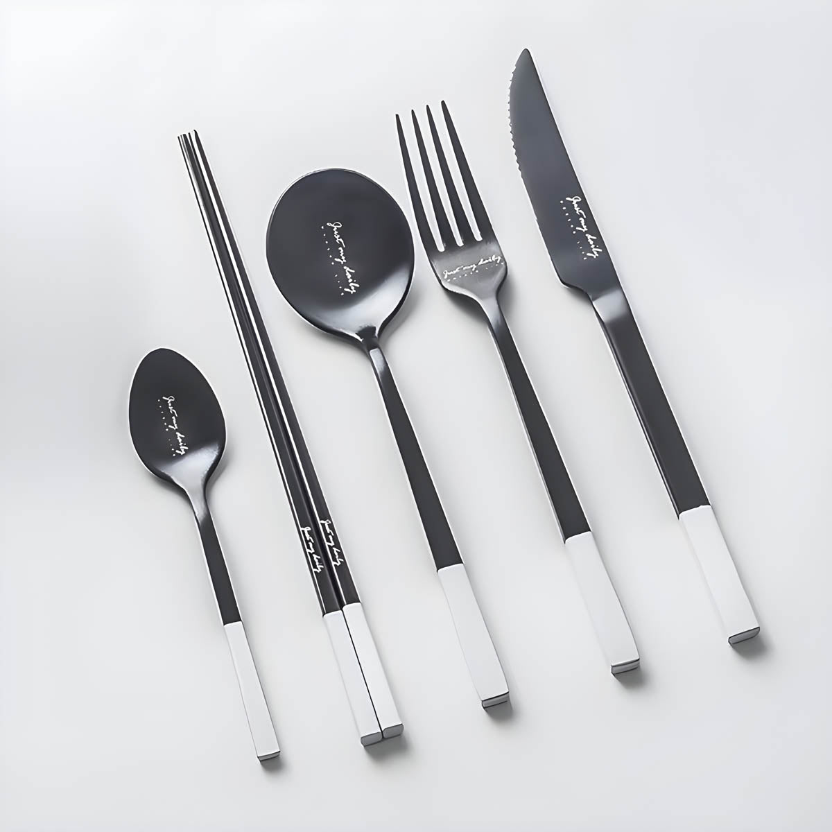 Larchwood Curve Stainless Steel Flatware Set — gallery image 2