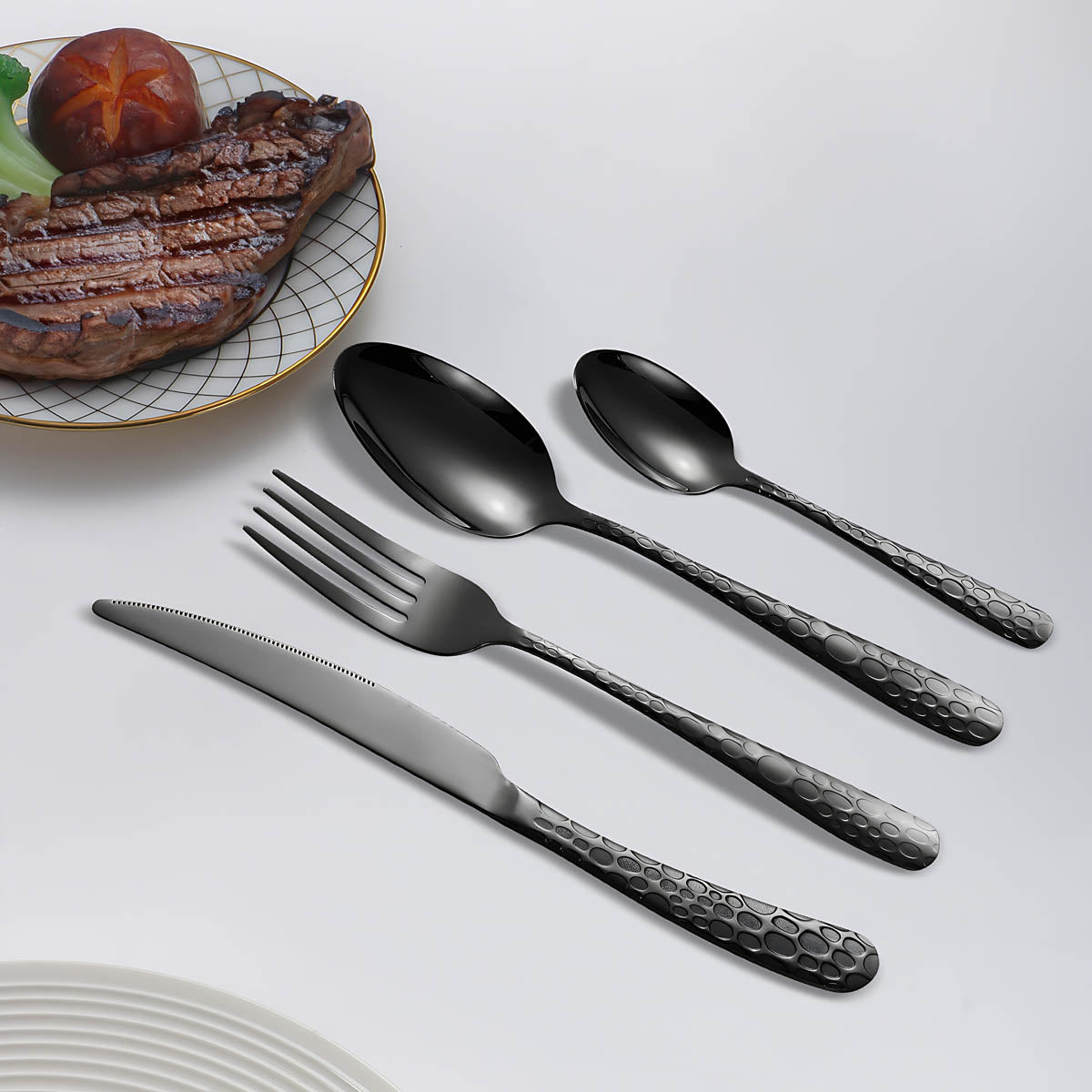 Tilden Axis Stainless Steel Honeycomb Flatware Set — gallery image 2