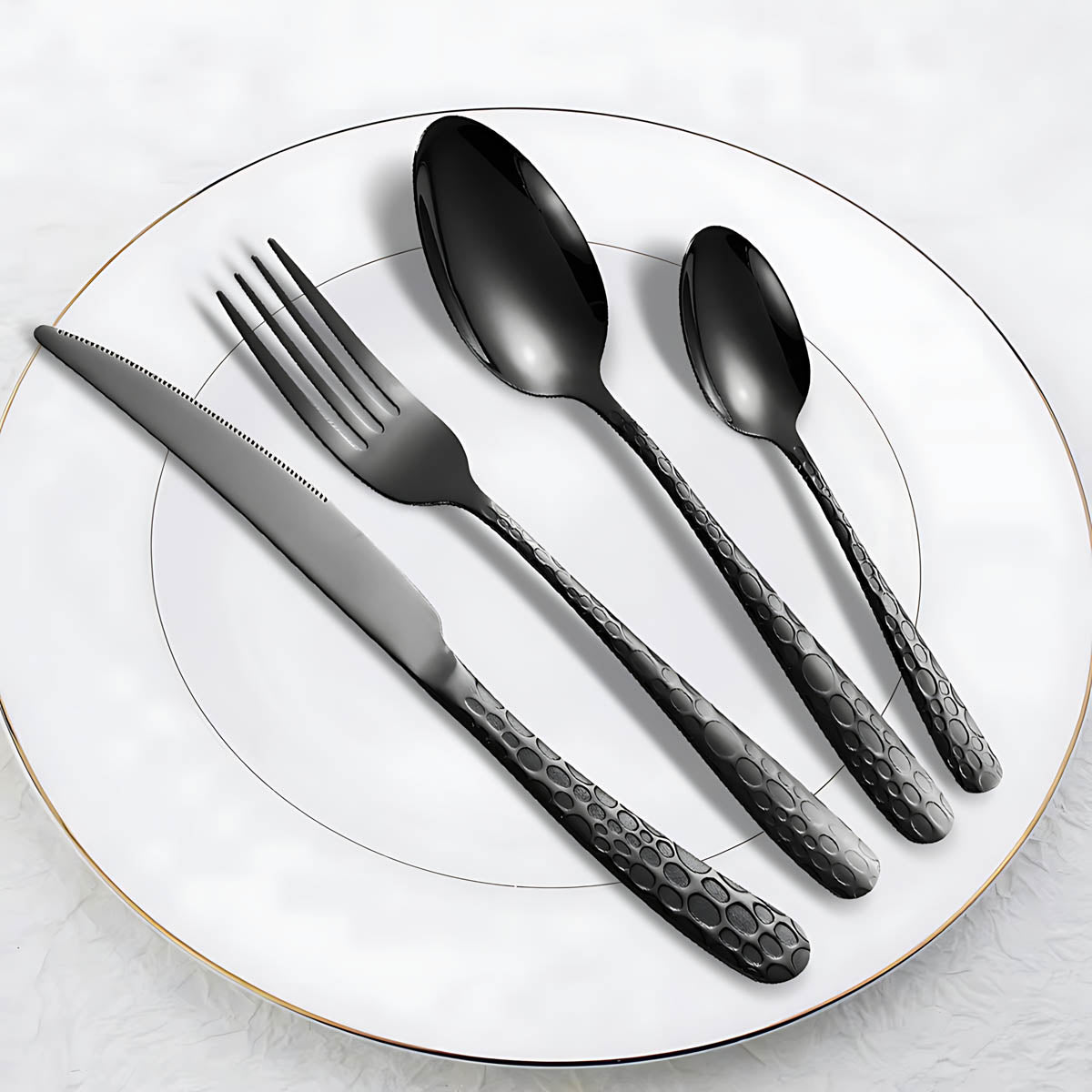 Tilden Axis Stainless Steel Honeycomb Flatware Set — gallery image 4