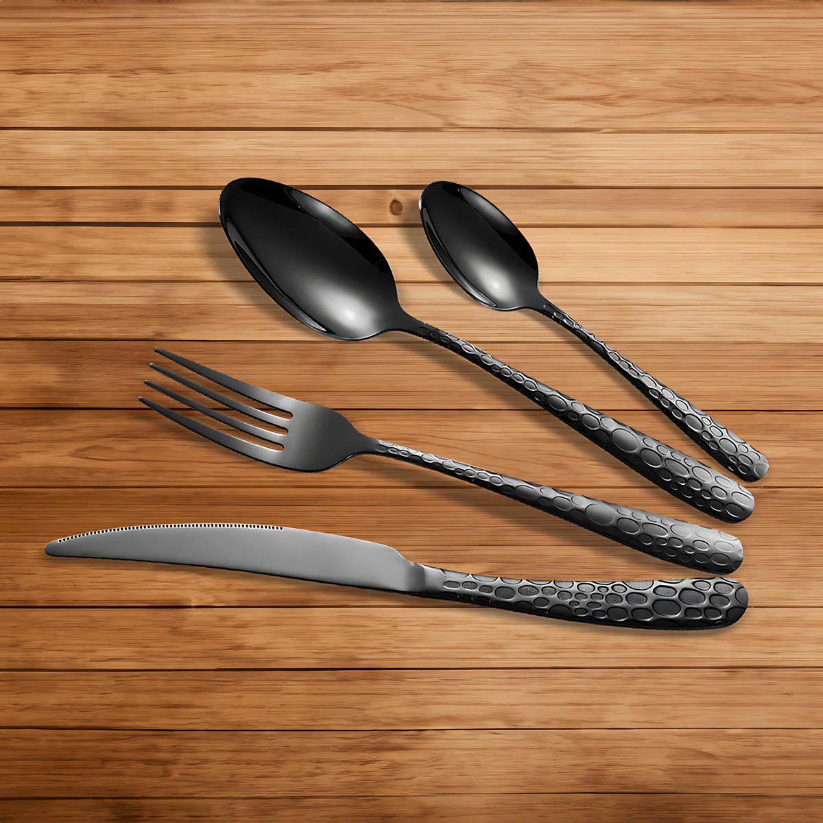 Tilden Axis Stainless Steel Honeycomb Flatware Set — gallery image 3