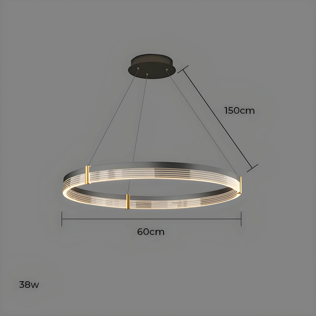 Oakley Axis Acrylic Ring Chandelier — gallery image 26