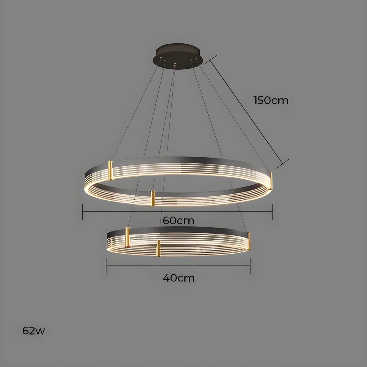 Oakley Axis Acrylic Ring Chandelier — gallery image 28