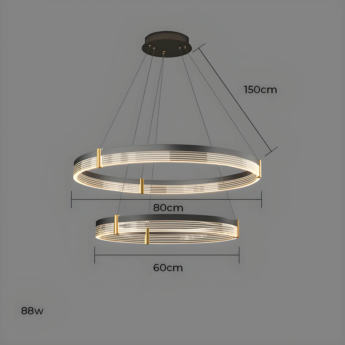 Oakley Axis Acrylic Ring Chandelier — gallery image 29