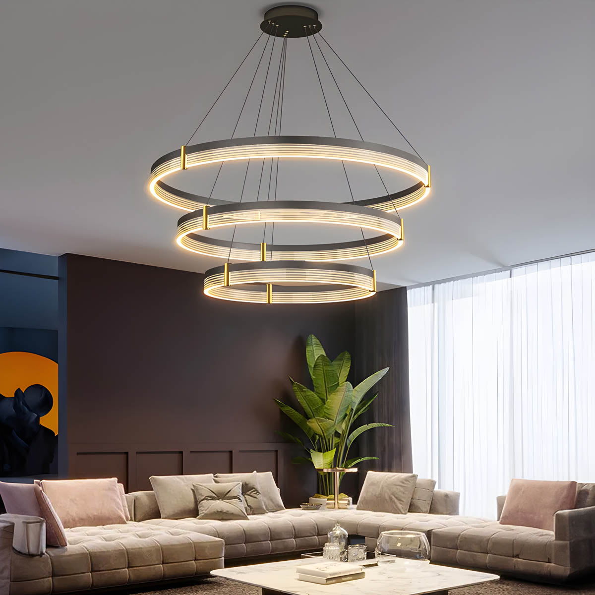 Oakley Axis Acrylic Ring Chandelier — gallery image 2