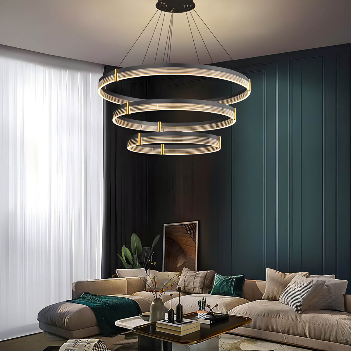 Oakley Axis Acrylic Ring Chandelier — gallery image 6