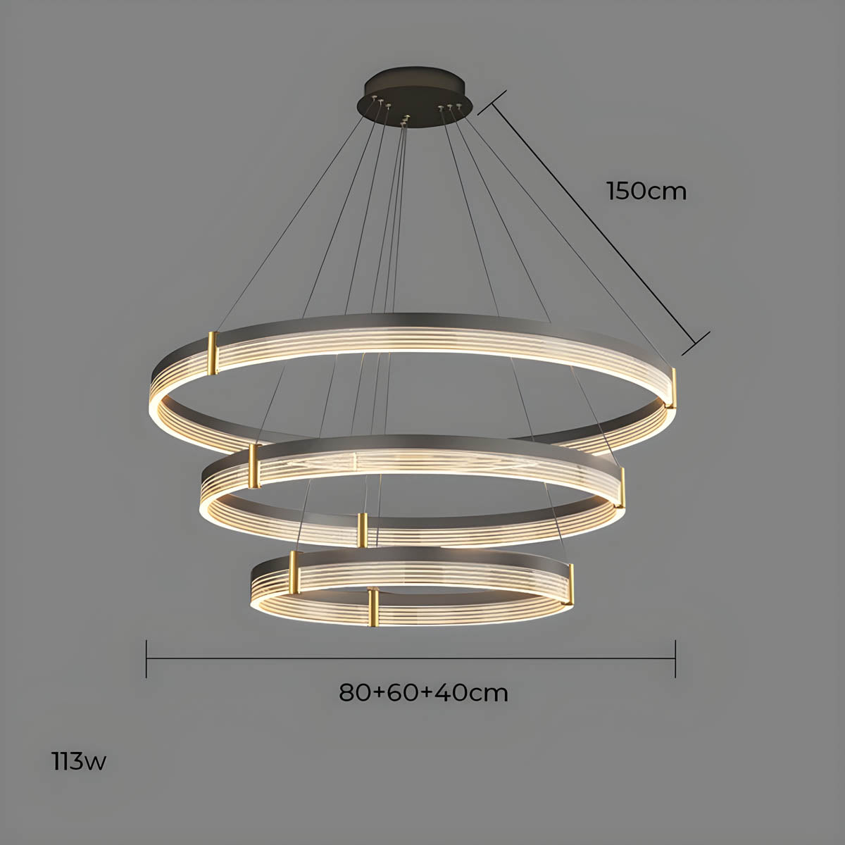 Oakley Axis Acrylic Ring Chandelier — gallery image 30