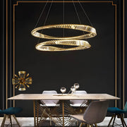 Riverton Axis Crystal Spiral Chandelier — gallery image 5