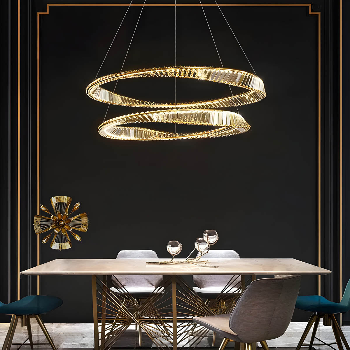Riverton Axis Crystal Spiral Chandelier — gallery image 5