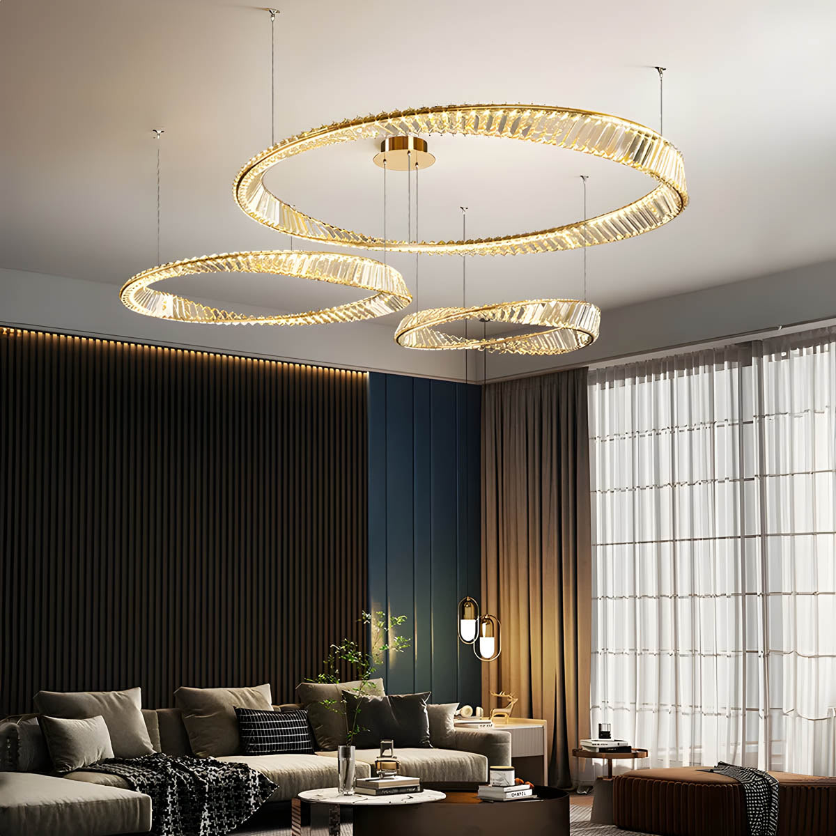 Riverton Axis Crystal Spiral Chandelier — gallery image 2