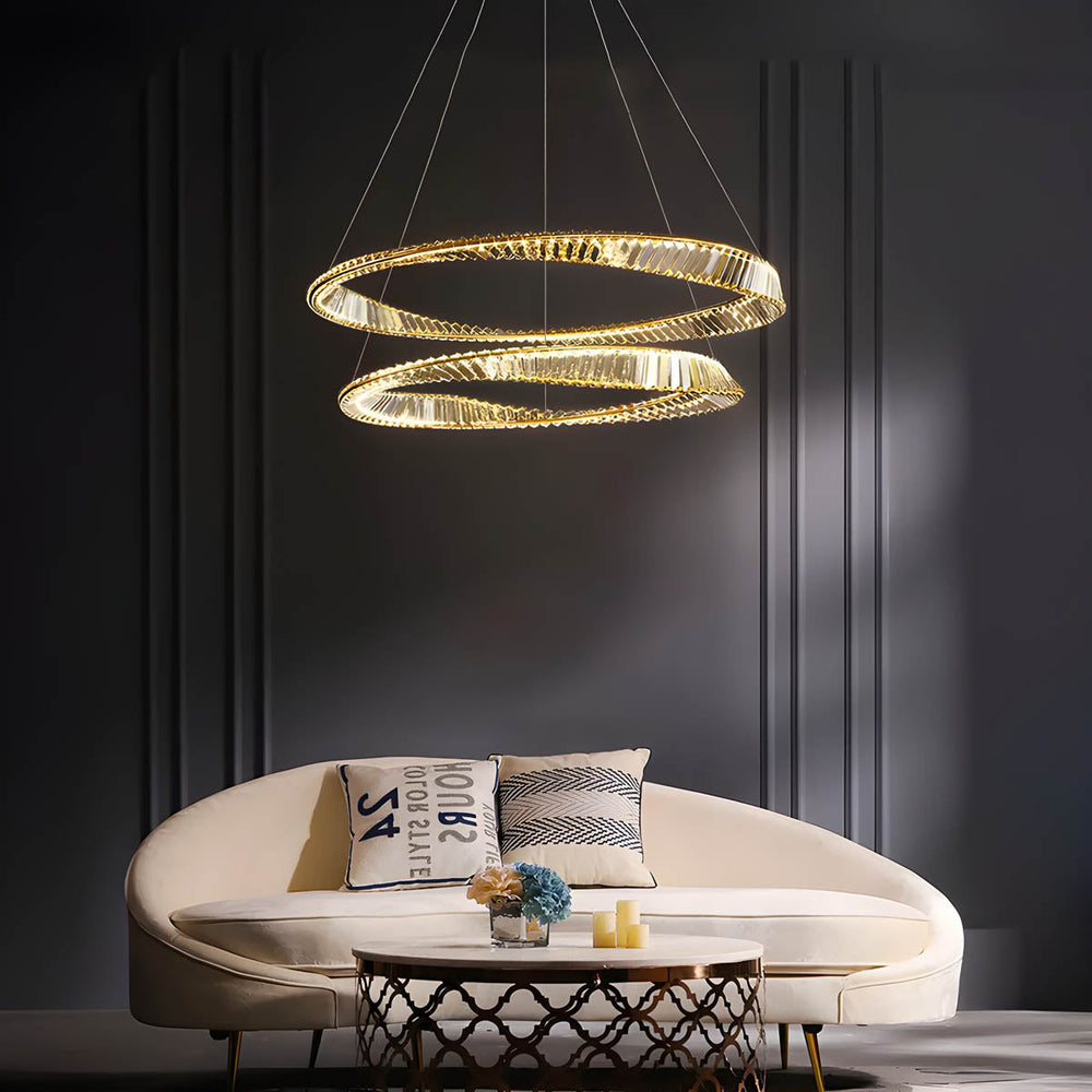 Riverton Axis Crystal Spiral Chandelier — gallery image 4