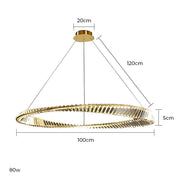 Riverton Axis Crystal Spiral Chandelier — gallery image 15