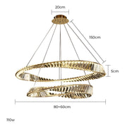 Riverton Axis Crystal Spiral Chandelier — gallery image 17