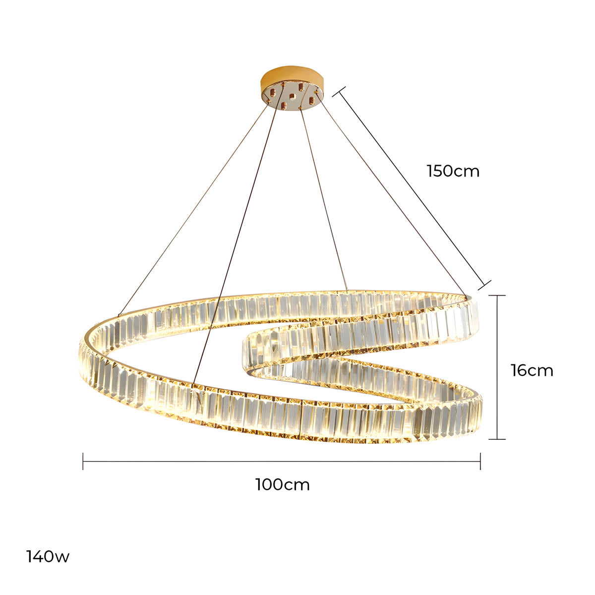 Fielding Axis Crystal Linear Chandelier — gallery image 16