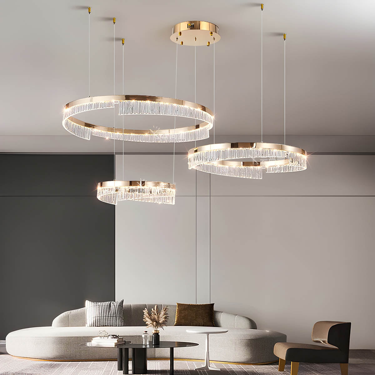 Brookfield Axis Aluminum Ring Chandelier — gallery image 4