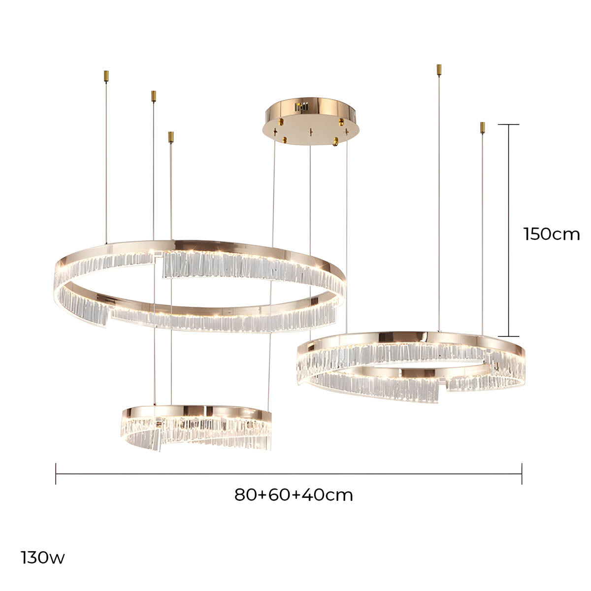Brookfield Axis Aluminum Ring Chandelier — gallery image 14