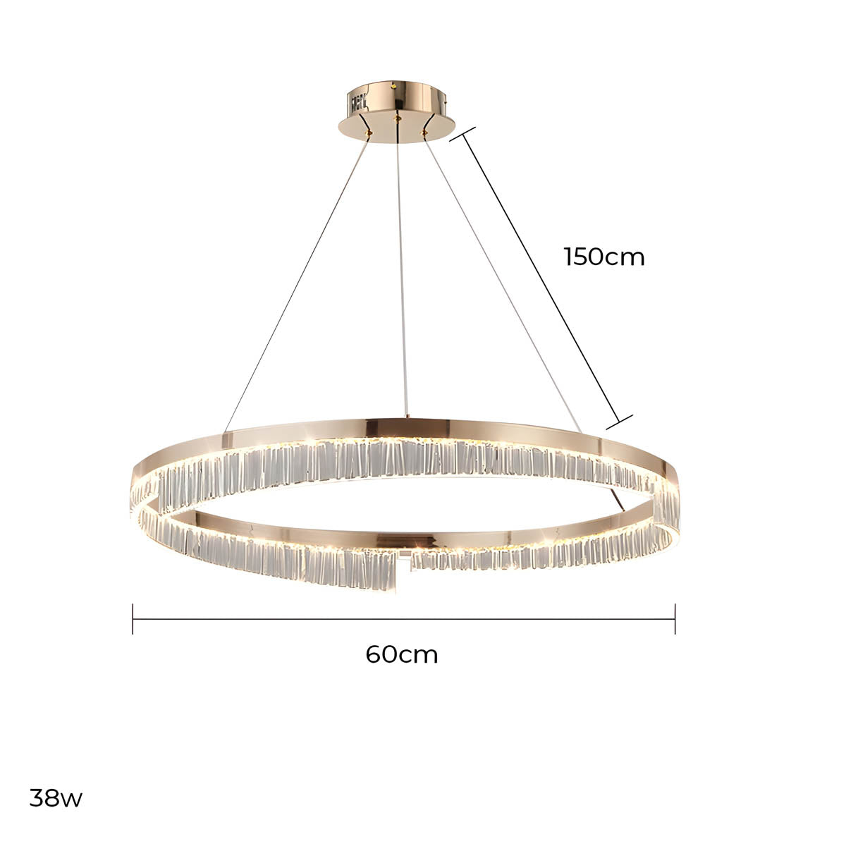 Brookfield Axis Aluminum Ring Chandelier — gallery image 10
