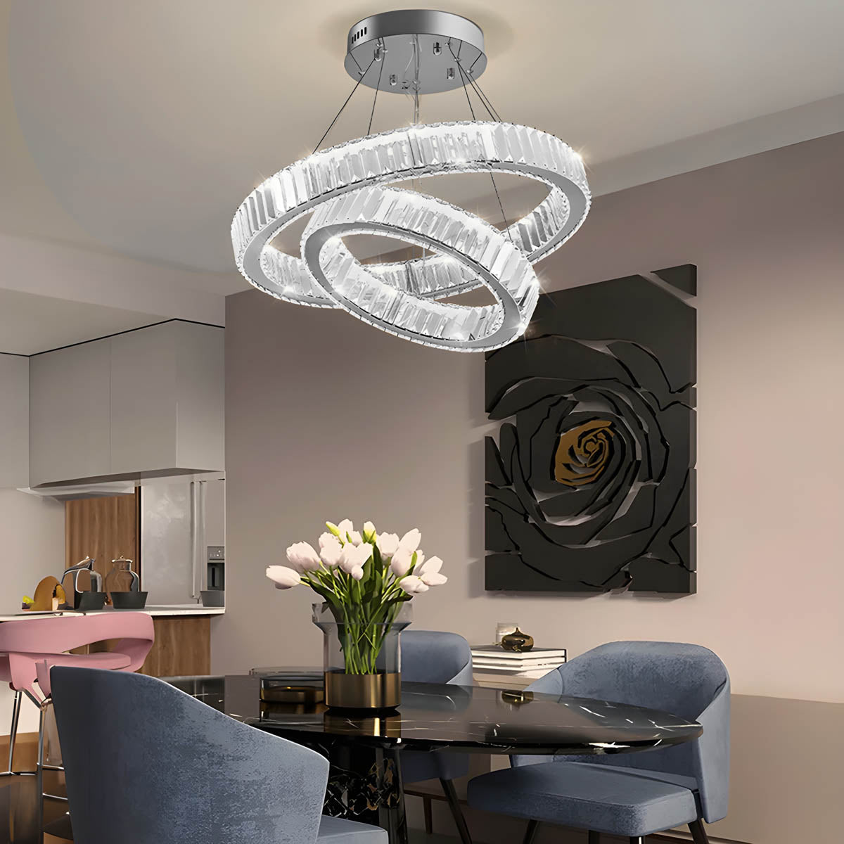 Norwood Axis Crystal Spiral Chandelier — gallery image 4