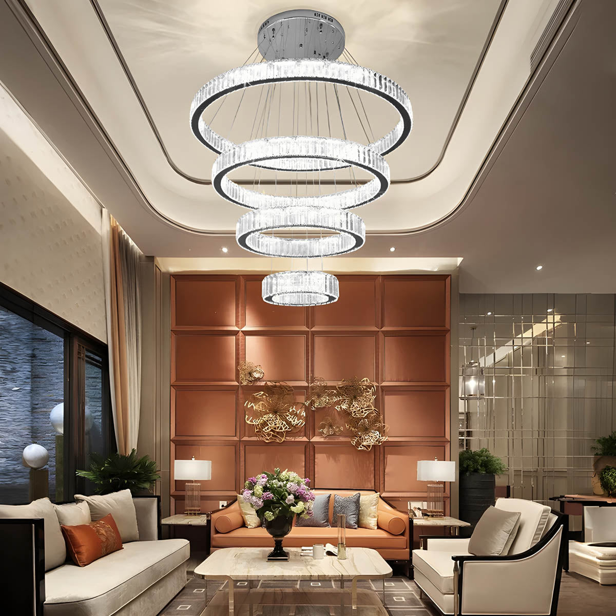 Norwood Axis Crystal Spiral Chandelier — gallery image 2