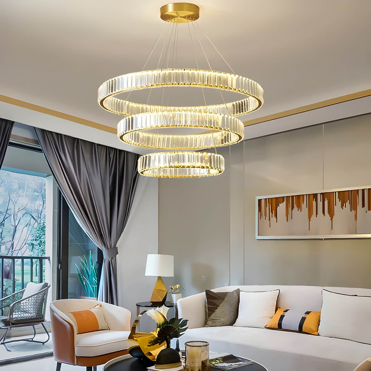 Rosewood Axis Crystal Spiral Chandelier — gallery image 6
