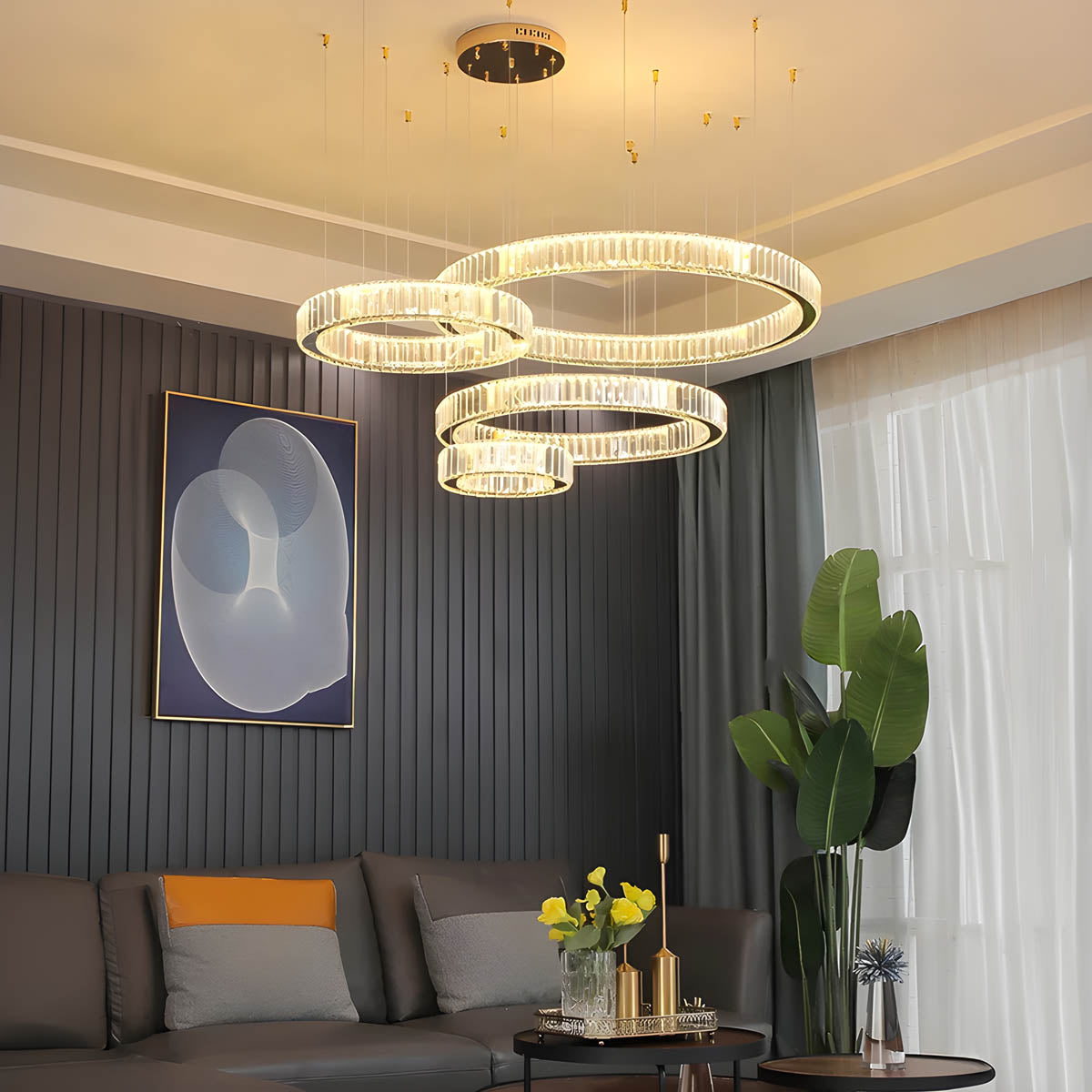 Rosewood Axis Crystal Spiral Chandelier — gallery image 8