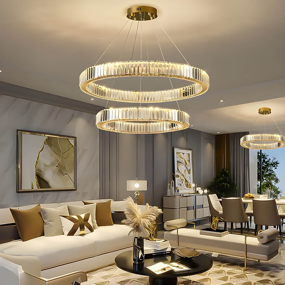 Rosewood Axis Crystal Spiral Chandelier — gallery image 5