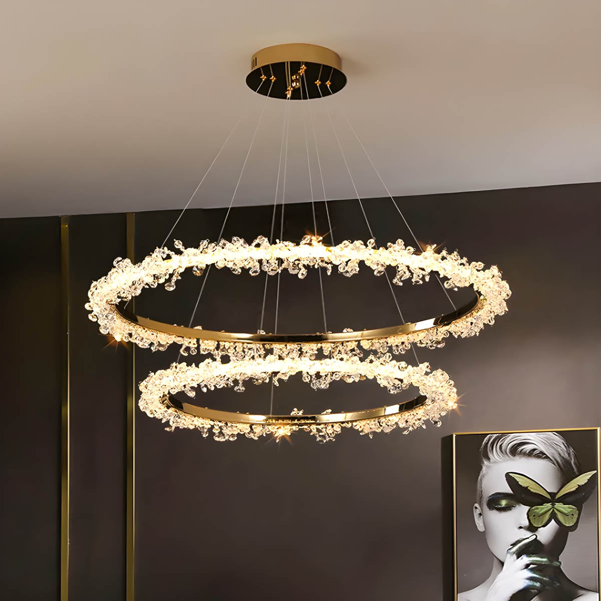 Acorn Axis Crystal Spiral Chandelier — gallery image 7