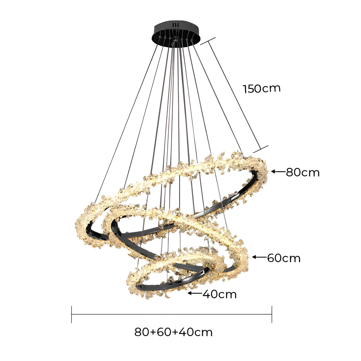 Acorn Axis Crystal Spiral Chandelier — gallery image 24